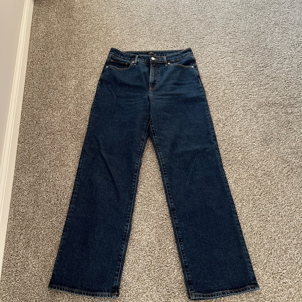 Express Dark Blue Straight Leg Jeans